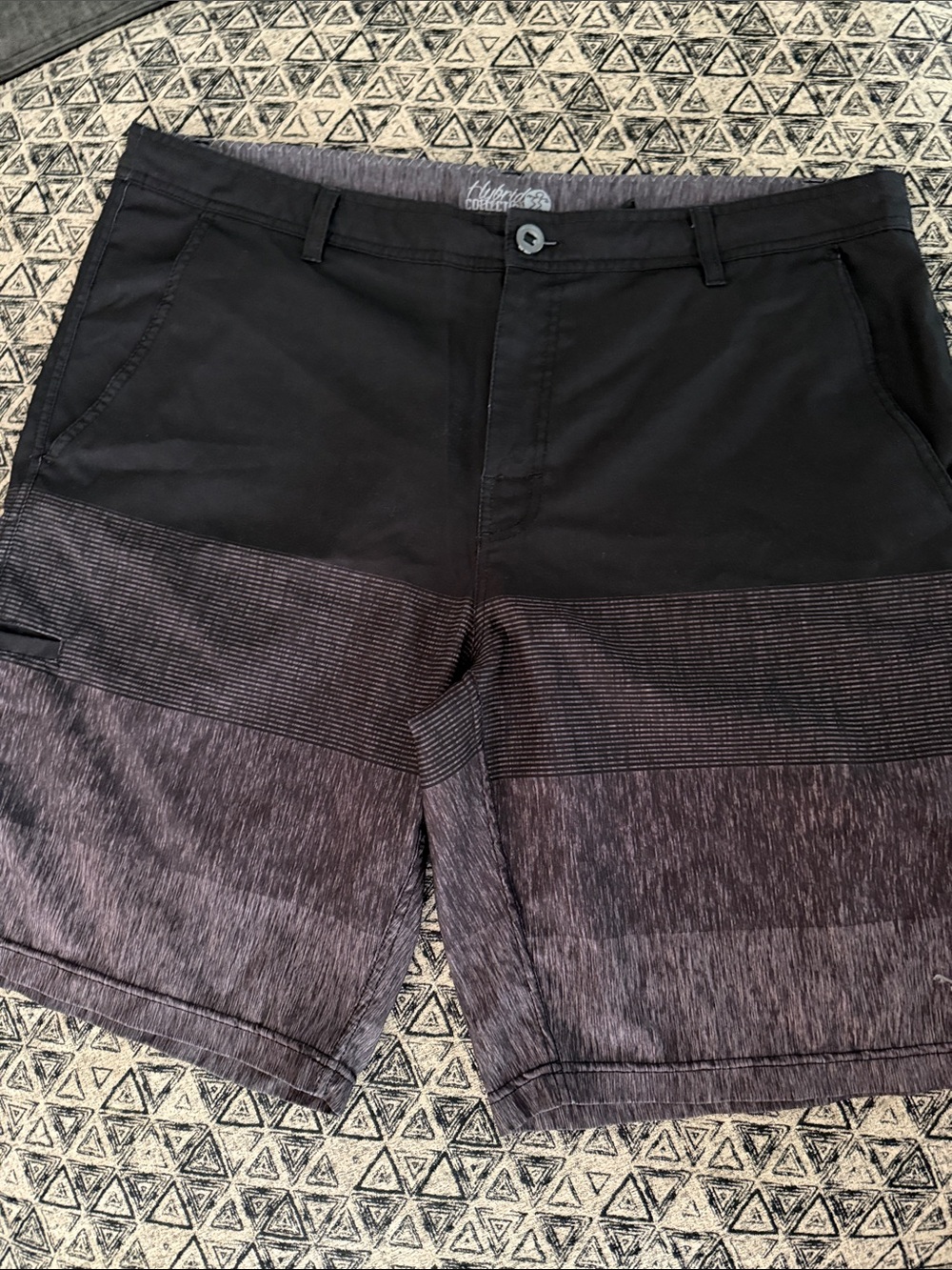 Men's Two-Tone Black & Charcoal Casual Shorts